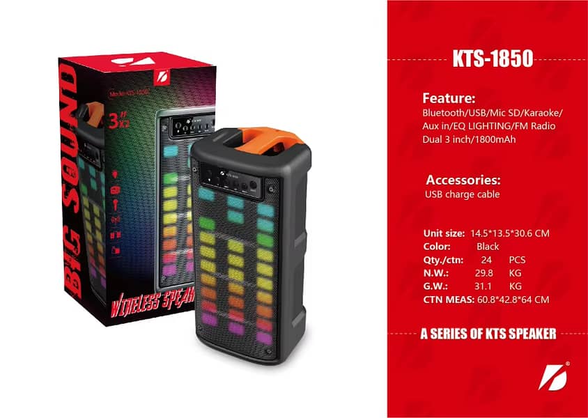 Gts-2066 Bluetooth Speaker Led Light And Wireless Microphone 15