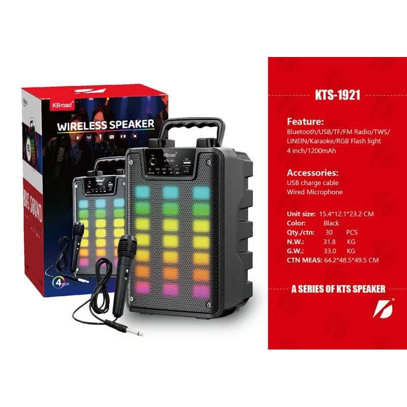 Gts-2066 Bluetooth Speaker Led Light And Wireless Microphone 19