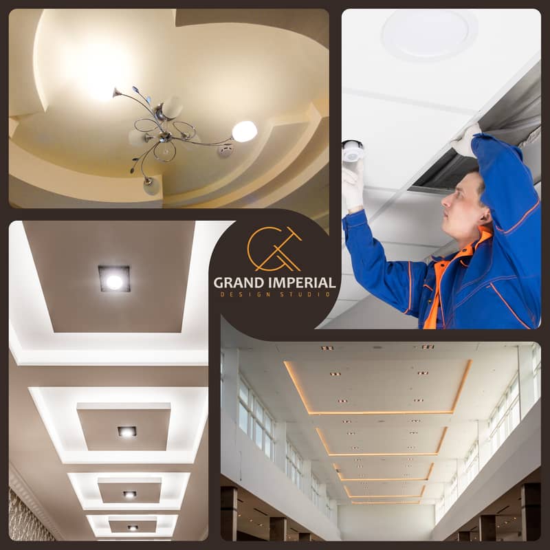 False ceiling/Wall panels/Fancy Mirror/Wall Papers/3D design/Flooring 0