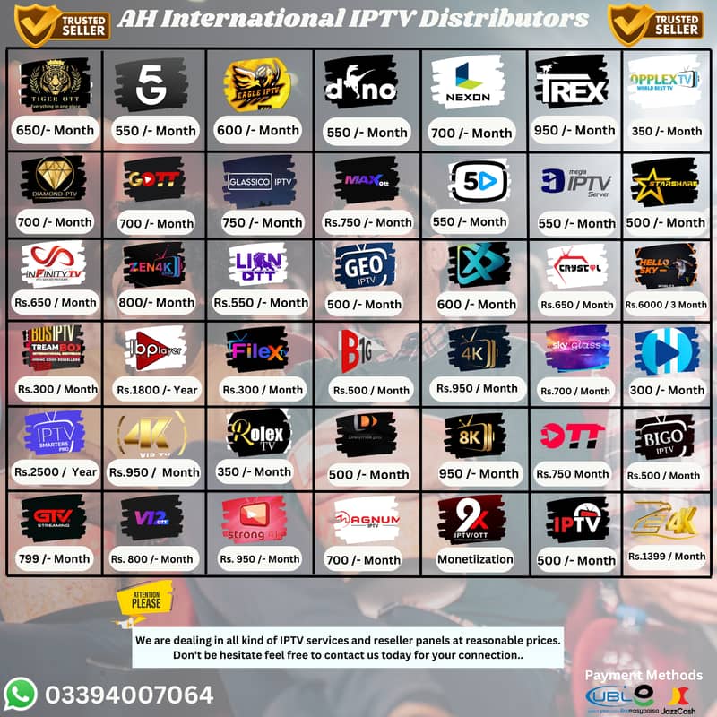  IPTV Services Available – Best Prices!  Reseller Packages Availa 0