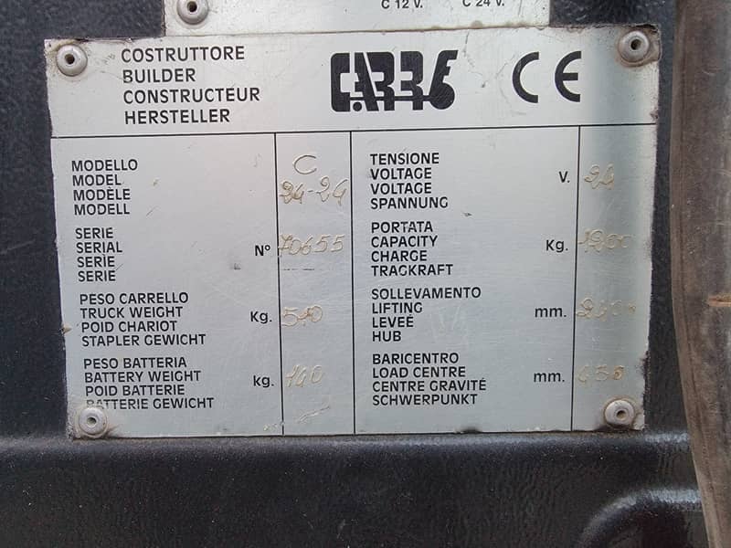 CARR EFFE 1200 Kg Stand on Full Electric Stacker Lifter Forklift 8