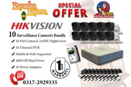 10 CCTV Cameras Bundle Brand HIKVision