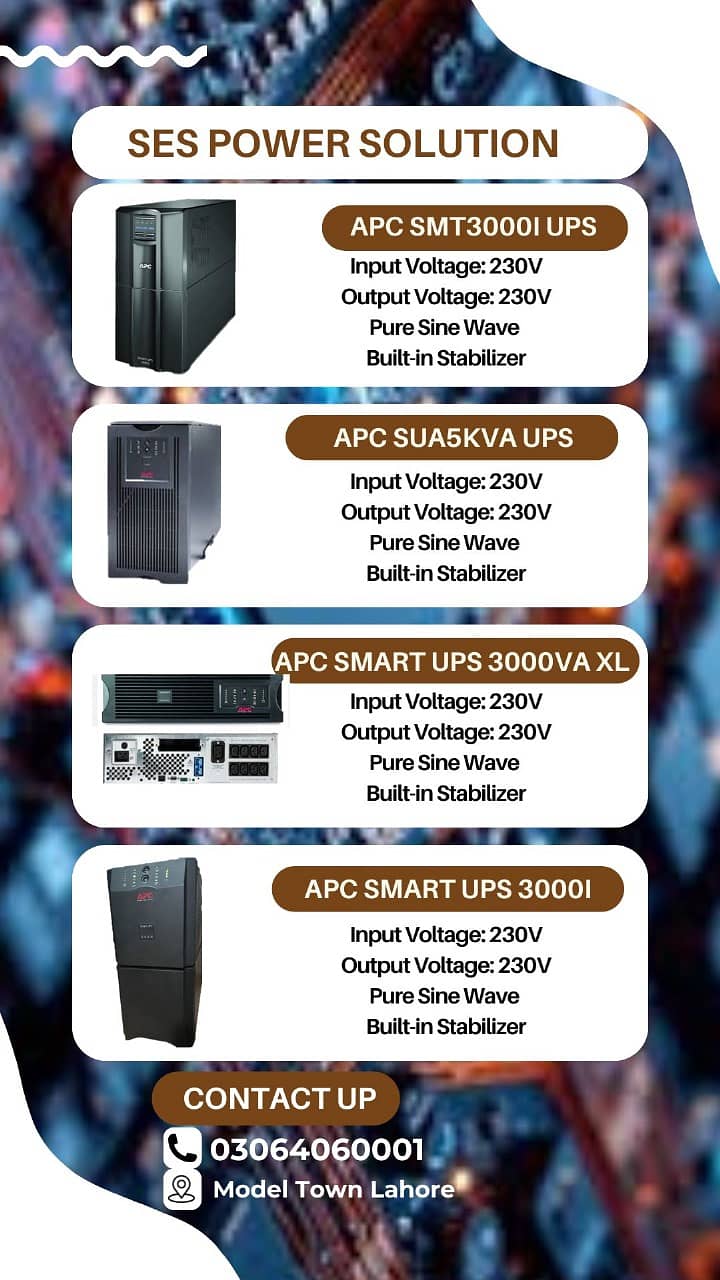 apc ups for pc/home/foctories. . . pure sine wave and buil-in stabilizer 1