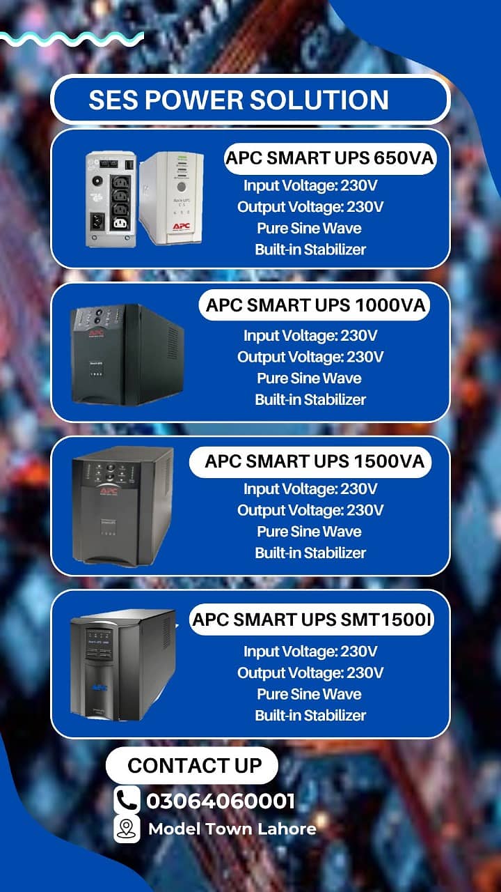 apc ups for pc/home/foctories. . . pure sine wave and buil-in stabilizer 2