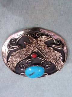 belt buckle German silver Hand crafted original stone feroza