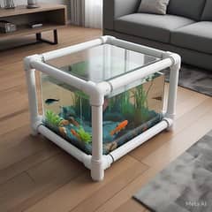 PVC glass table with fish 03155016922