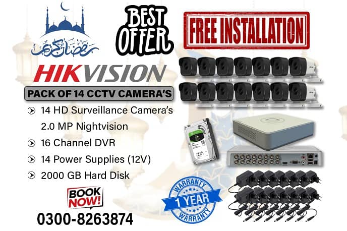 14 CCTV Cameras 2mp Pack (1 Year Warranty) 0