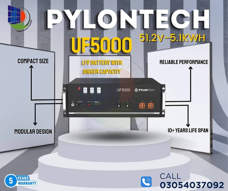 PYLONTECH 100AH 51.2V 5.1KWH UF5000 LITHIUM ION SOLAR BATTERY 0