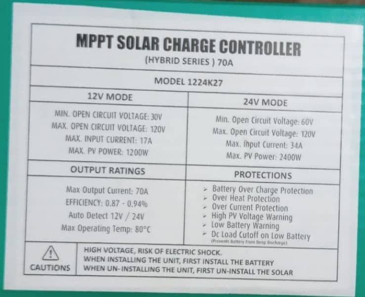 SIMTEK 70AMP MPPT CHARGE CONTROLLER 1