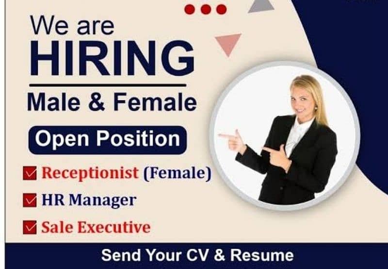 Urgent Receptionist+HR Female Staff Required 0