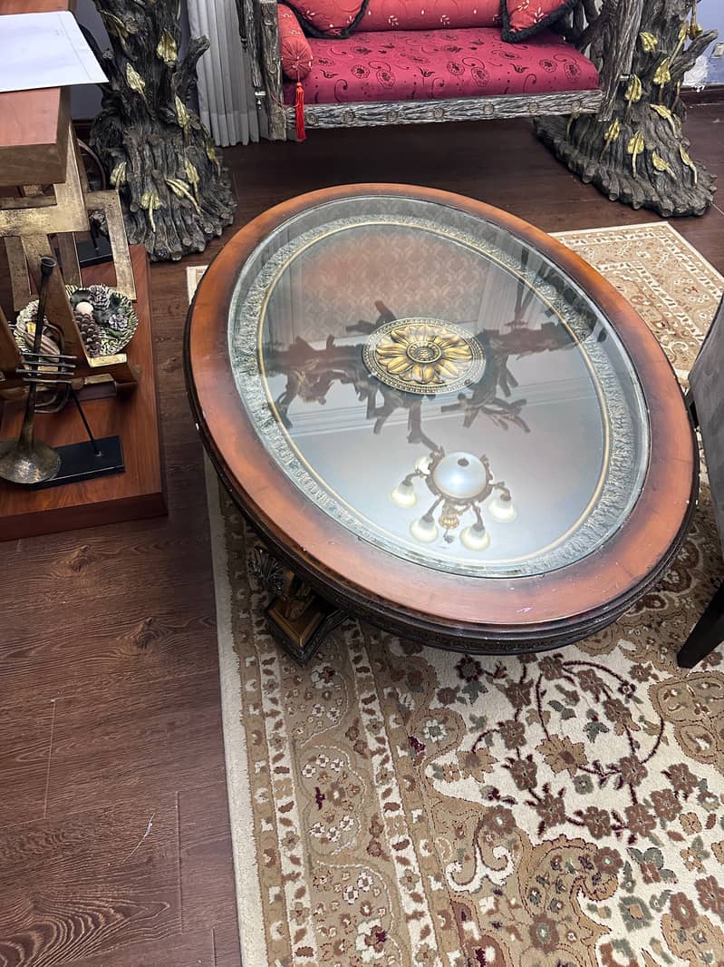 Antique Deco center and side tables 1