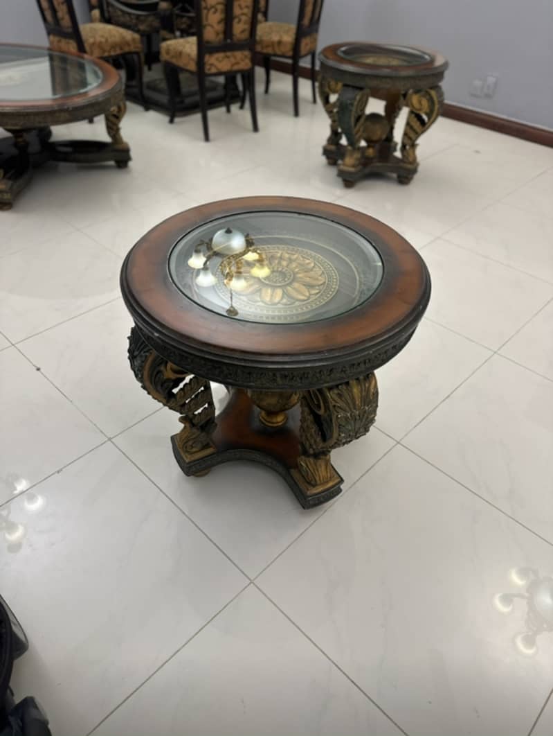 Antique Deco center and side tables 2