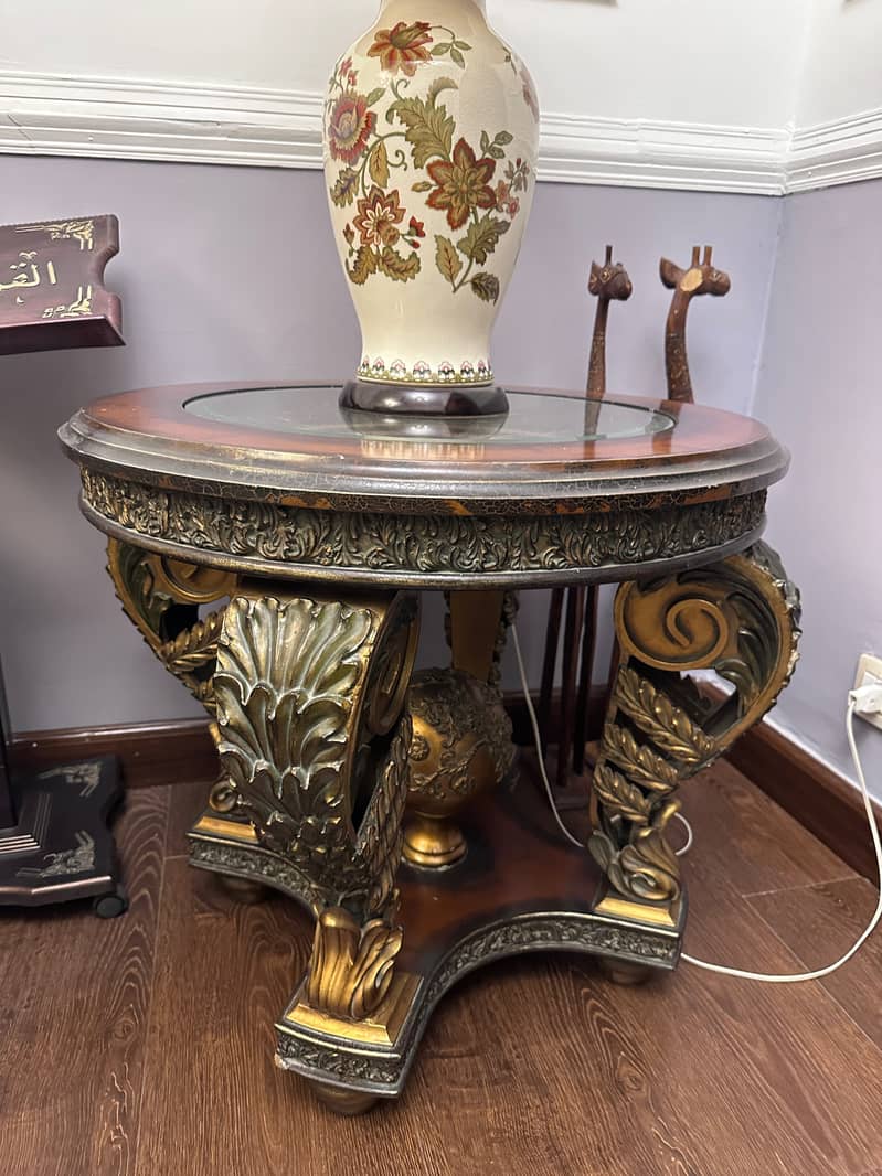 Antique Deco center and side tables 3