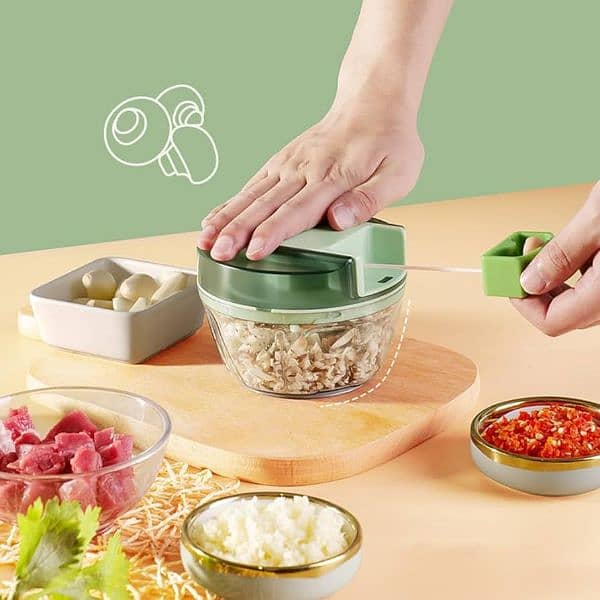 Mini Hand Press Food Chopper 4