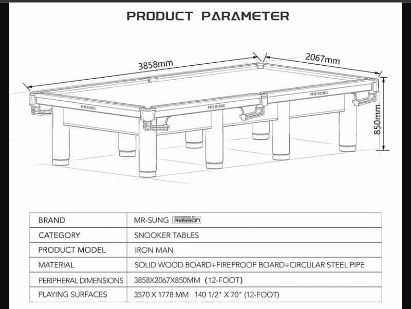 MR. SUNG IRONMAN Model Snooker Table|Snooker Table Manufacturer 7