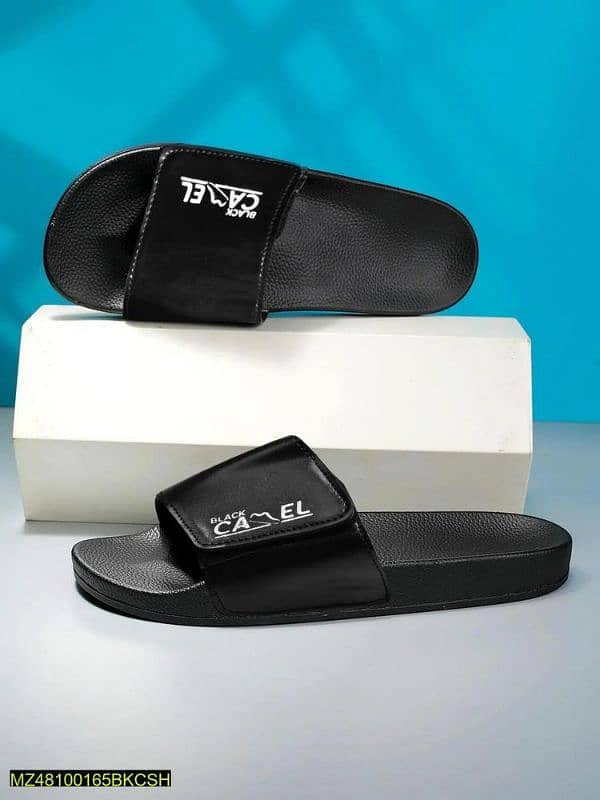 Black camal magic style slide flip flop 0