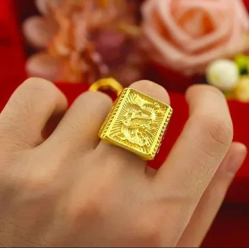 Gold shop with 999 24k real gold ring men's fortune adjustable 24 K 5 4