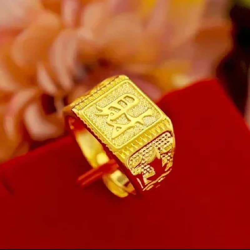 Gold shop with 999 24k real gold ring men's fortune adjustable 24 K 5 7