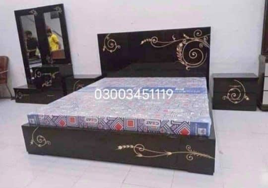 Bed / bed set / king size bed / double bed / poshish bed /side tables 4