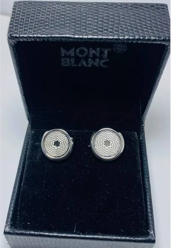 MontBlanc Meisterstuck Blue Pen with Silver Color Cufflink 2