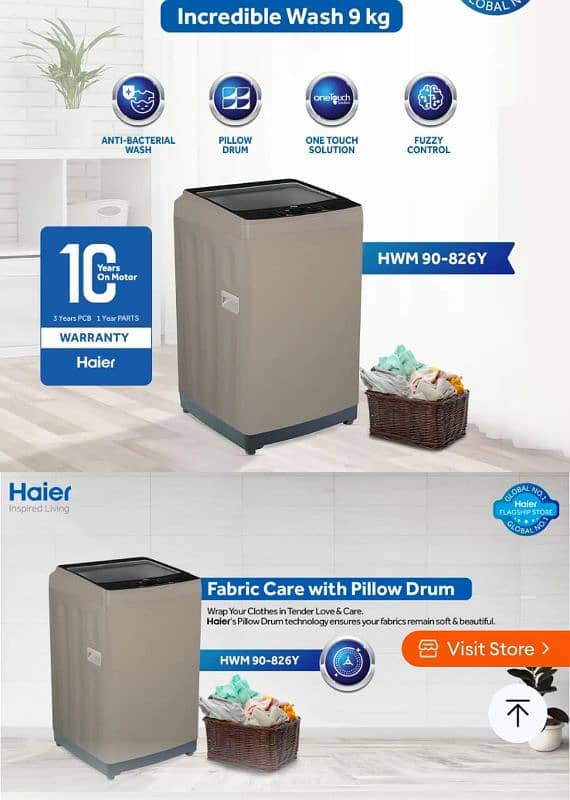 Haier fully automatic washing machine . . 03195313734 4