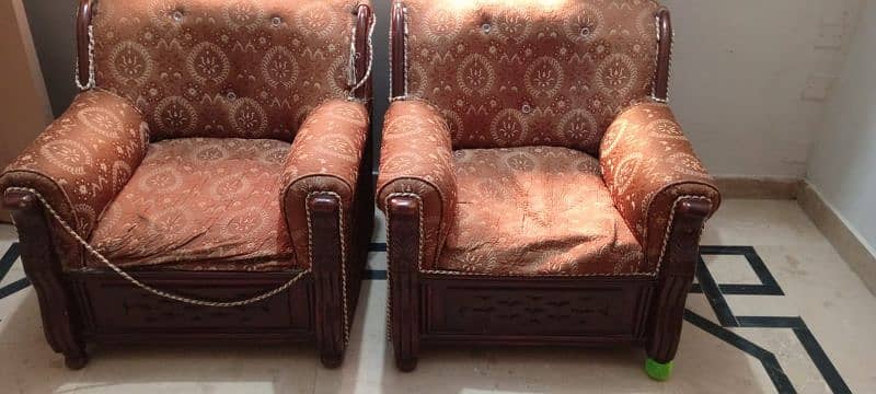 wooden frame sofa set 3