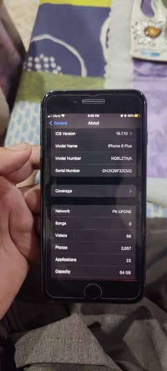 Iphone 8 plus PTA Approved 64GB