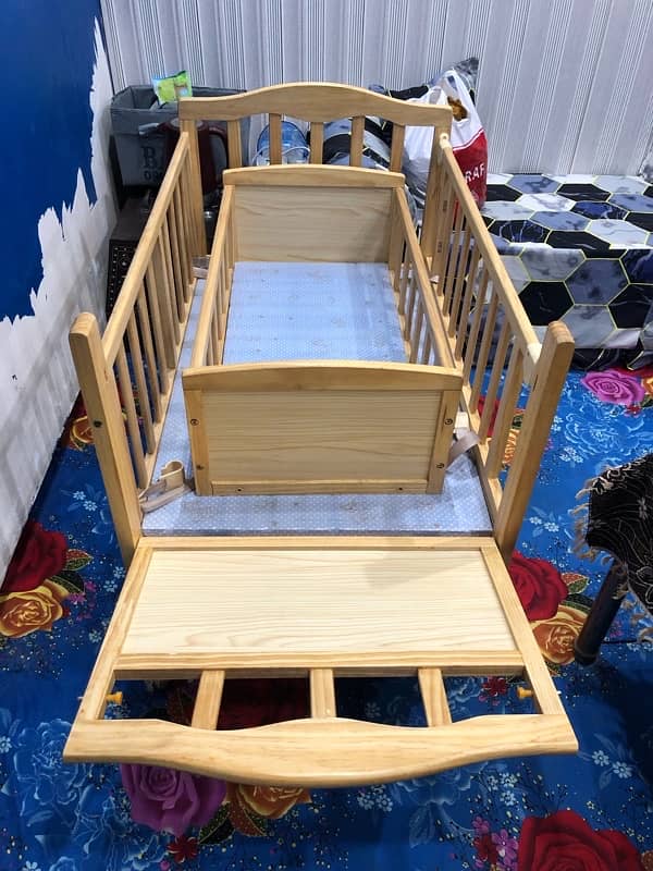 Baby cot | Wooden Cot | Kids Bed | Kids crib cot with mattress free 2