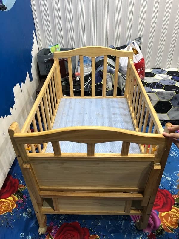 Baby cot | Wooden Cot | Kids Bed | Kids crib cot with mattress free 6