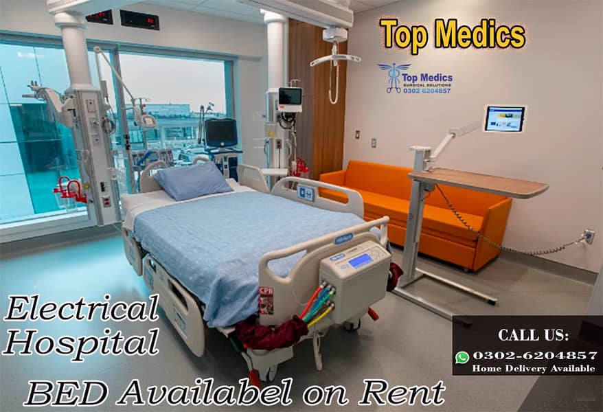 Electric Hospital beds On Rent  -ICU BED ON Rent Patient Bed for Rent 12