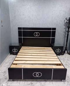 Bed / bed set / king size bed / double bed / wooden bed /side tables