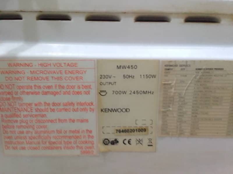 ORIGNAL KENWOOD MICROWAVE OVEN;3-2-1/865-55-85 6