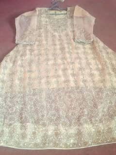 luxury net Embroidered waleema frock ready  to wear