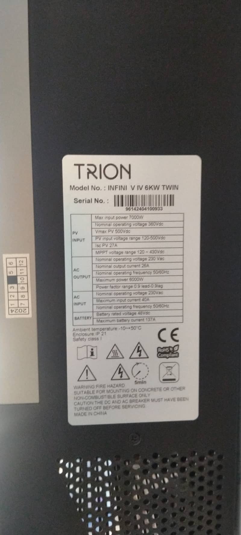 Trion 6KW Wise plus 6004 Hybrid Inverter for Sale 4