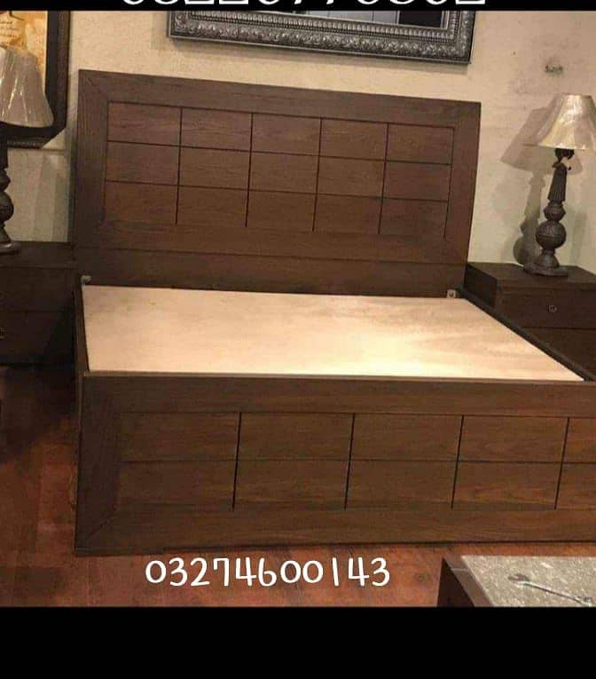 Bed / bed set / king size bed / double bed / wooden bed /side tables 19