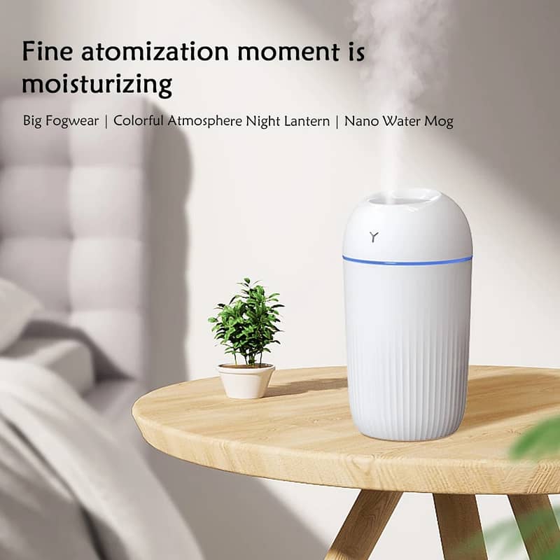 Portable USB Air Humidifier & Aroma Diffuser – Silent Mist & LED Light 2