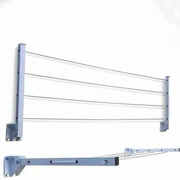 Iron Clothes Drying Stand With 60 Meters Rope – Durable / Wall Mounte 0