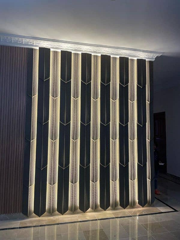 Media wall,ps panel,false ceiling,partition,roller blind,3d panel,fals 4