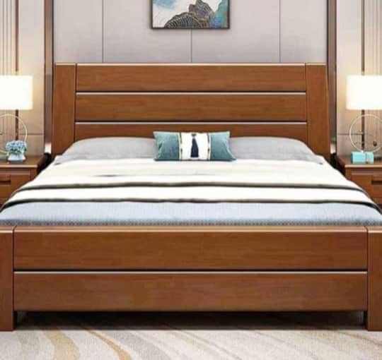 Bed / bed set / king size bed / double bed / wooden bed /side tables 6