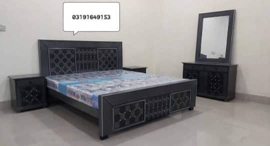 Bed / bed set / king size bed / double bed / wooden bed /side tables 10