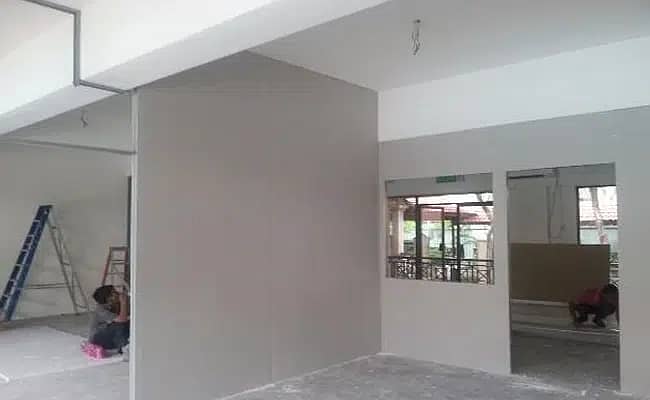 GYPSUM DRYWALL PARTITION / ALUMINIUM GLASS / CEMENTED BOARD PARTITION 2