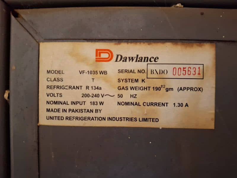 Dawlance Upright Deep Freezer 2