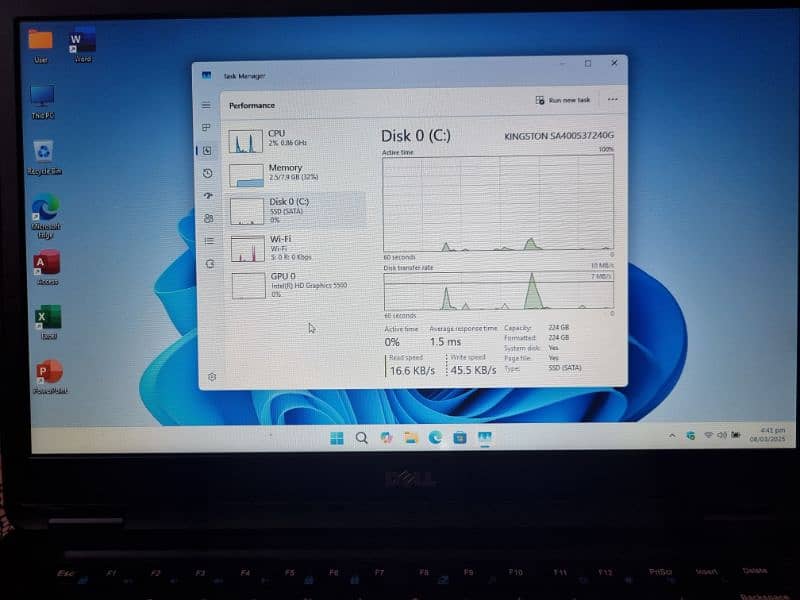 Dell latitude i5-5th Gen 8GB Ram 256GB Windows 11 & Office 2024 laptop 3