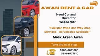 Rent a Car Lahore - Driver Included, Best Prices, Rent a vehicle