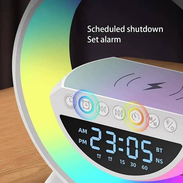 LED Alarm Clock with Wireless Charging 1