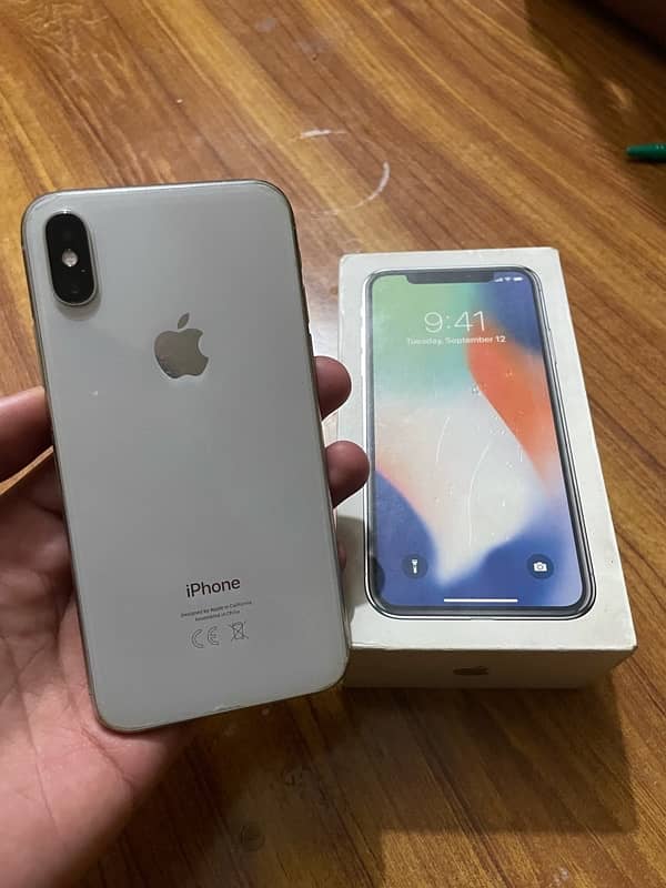 IPHONE X 64gb PTA approved with full box 0