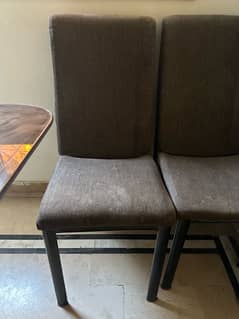 iron dinning table with 6 chairs