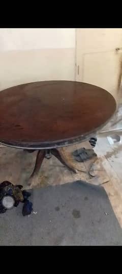 shesham round big dining table without chairs