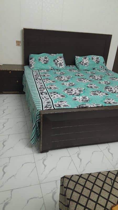 Bed with single side table without Mattress 0