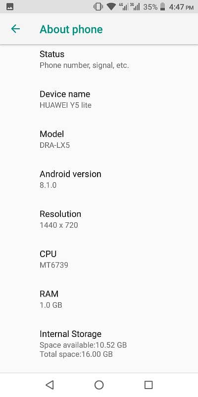 Huawei Y5 lite 1/16 condition 8/10 2